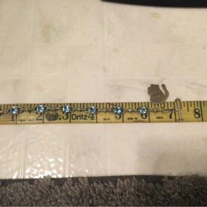 Sterling gold blue topaz link bracelet